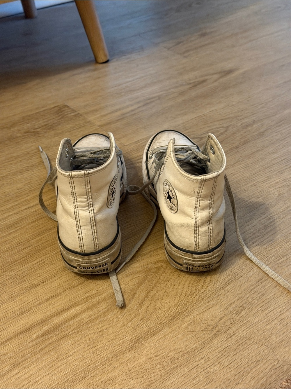 Extremely Worn White High Top Converse - Picture 2 of 3